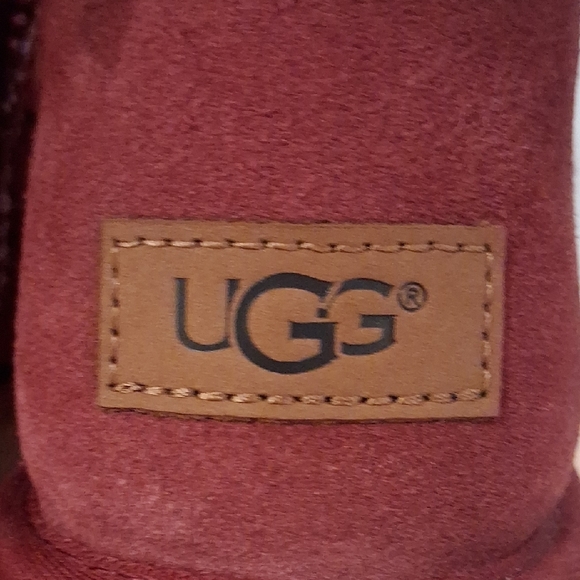 UGG Red Mini Bailey Bow Boots - Picture 2 of 14